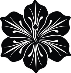Elegant Black and White Hibiscus Flower Illustration A Simple Floral Design