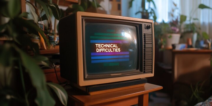 Retro TV displaying technical difficulties (1)