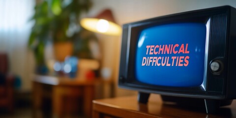 Retro TV displaying technical difficulties