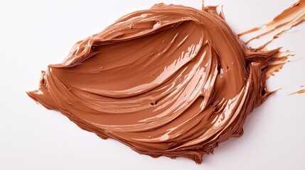 Smooth Chocolate Spread on White Surface with Rich Texture and Color