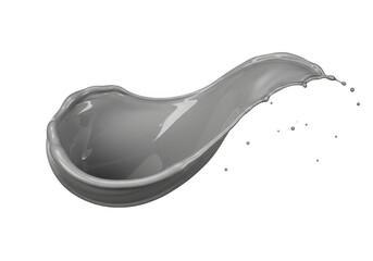 Grey paint splash isolated on transparent background