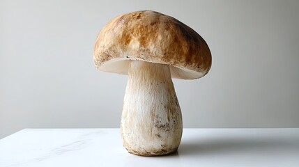 Fresh Porcini Mushroom on White Background for Culinary Use