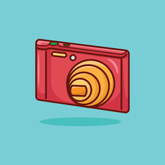 Colorful digital camera vector illustration isolated