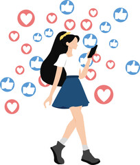 インフルエンサーのグラフィック素材イラスト