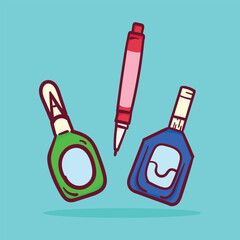 Pen Eraser Cartoon Vector Flat Illustration Concept Isolated