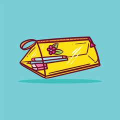 Pencils Case Cartoon Vector Flat Illustration Concept Isolated