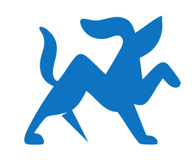 Dogs illustration, colorful minimalist style, mid-century modern, childlike shapes, whimsical character design, no outlines, solid colors, stylized proportions