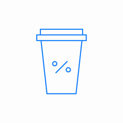 coffee discount cup icon sign vector