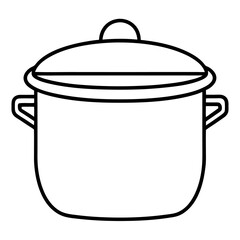 An isolated vector illustration of a stainless steel cooking pot with a red lid and a saucepan, perfect for kitchen equipment and food preparation