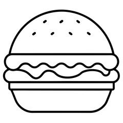 Simple line drawing of a delicious hamburger