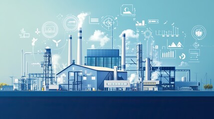 A smart factory powered by renewable energy and IoT-based automation.