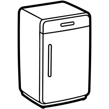 Line drawing of a classic refrigerator appliance