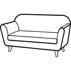 Comfortable leather sofa for luxury living room with cushions on white background