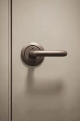 Public restroom door with accessible handle set against a soft neutral background creating an inviting atmosphere for all