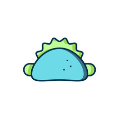 Filled outline Taco with tortilla icon isolated on white background. Traditional mexican fast food menu. Flat filled outline style with shadow. Vector