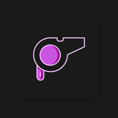 Filled outline Whistle icon isolated on black background. Referee symbol. Fitness and sport sign. Flat filled outline style with shadow. Vector