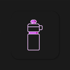 Filled outline Fitness shaker icon isolated on black background. Sports shaker bottle with lid for water and protein cocktails. Flat filled outline style with shadow. Vector