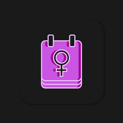 Filled outline Calendar with 8 March icon isolated on black background. International Happy Women Day. Flat filled outline style with shadow. Vector