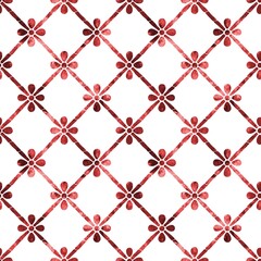 Naklejka premium colorful seamless pattern, red geometric elements on white background