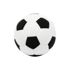 Fototapeta premium Classic black and white soccer ball with hexagonal pattern on black background