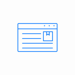 website with box delivery icon sign vector