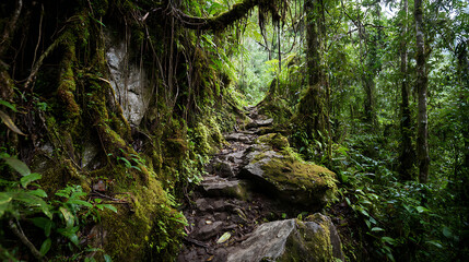 Jungle Descent In Papua New Guinea, Suitable For Exploration And Immersive Terrain Visuals