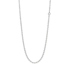 Elegant silver chain necklace on black background