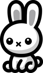 bunny vector Cute minimalist icon cartoon. bunny vector Illustration