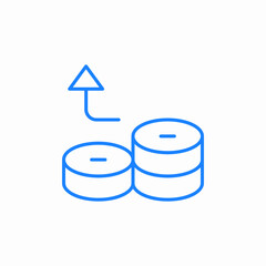 coin stack growth icon sign vector