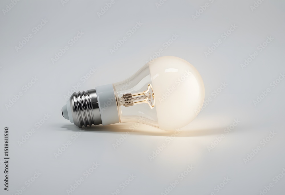 Aufkleber Minimalist Led Lamp, A Source Of Light, Is Shown Isolated. Its Clean Design Shines On A White Background, Creating Calm Illumination. Ideal For Modern Spaces, Showcasing Smooth Surfaces.