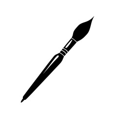 Black Paintbrush Icon with Pointed Bristles for Artistic Design