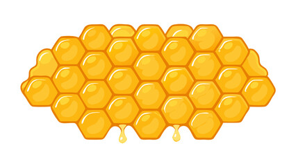 Honeycomb structure filled with golden honey, showcasing natural beauty and geometric patterns in an organic setting