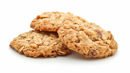 Oatmeal cookies isolated on white background