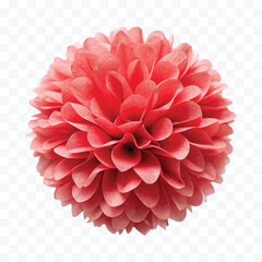 abstract 3d pastel paper pom-pom in different color style isolated on transparent background