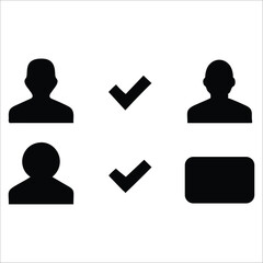 User icon vector set featuring diverse people silhouettes and business profile avatars