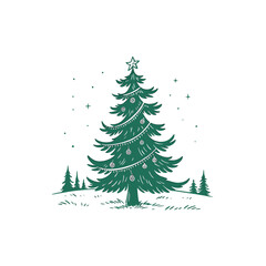 Fototapeta premium christmas tree on white background