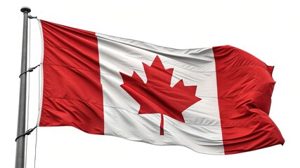 Canadian flag waving on a flagpole