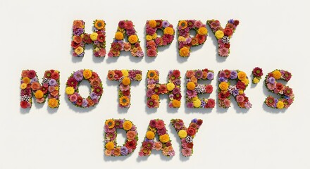 Happy Mother's Day floral letters