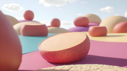 Obraz premium Abstract Colorful 3D Geometric Shapes Display