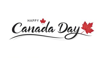 Happy canada day elegant calligraphy design