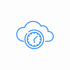 cloud time icon sign vector