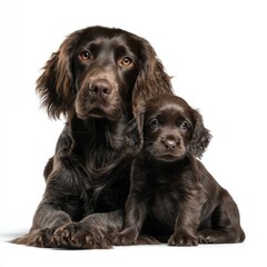 Boykin Spaniel Adult Puppy UHD Photo White Background Front View