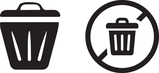 Printable vector illustration of do bin and do not bin icons