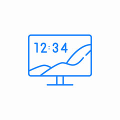 desktop clock icon sign vector