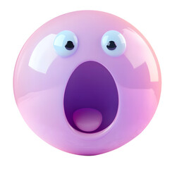 Naklejka premium surprised emoji face 3d surprised expression 3d illustations