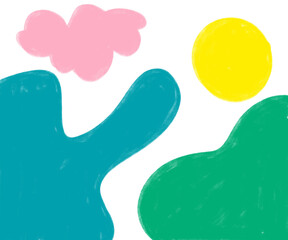 Drawing Illustration Abstract Shape Retro Background Vintage