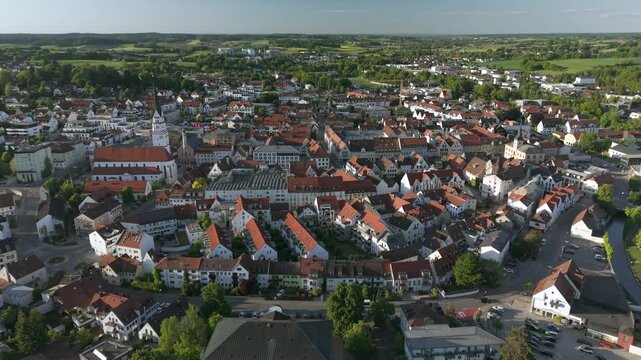 Experience the beauty of Pfaffenhofen Ilm&rsquo;s historic city center through a captivating drone flyover.