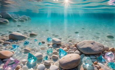 tropical beach with turquoise water