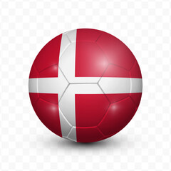 Ball Flag of Denmark with transparent background, Vector Illustration.