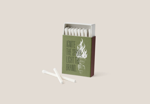 Matchbox Mockup with Realistic Open View &ndash; Ideal for Branding, Packaging, and Print Design Showcases